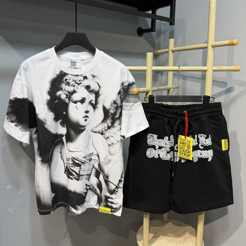 THAT'S A AWFUL LOT OF COUGH SYRUP American Trend Fashion Angel T-shirt Casual All-match High Quality Shorts
