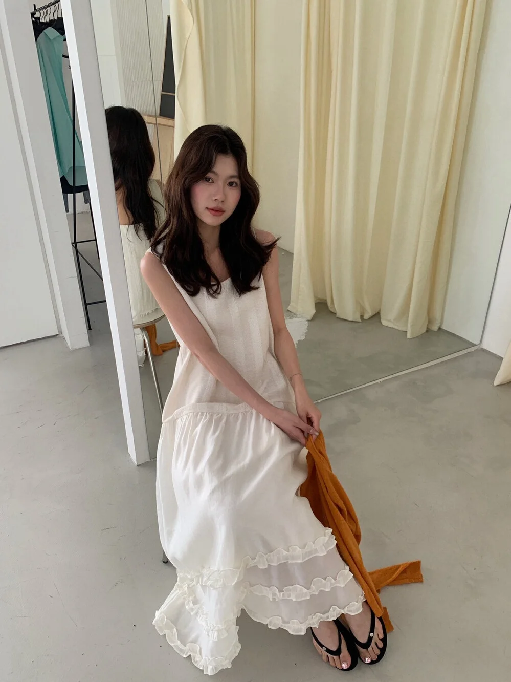 

Новинка Весна-Лето: Женское платье-жилет с тяжелой цветочной вышивкой, корейская версия, А-силуэт, стройнящее