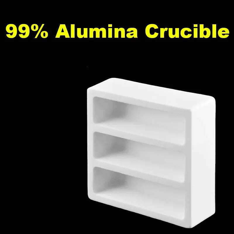 Three-grid sample classification crucible with partition corundum ark 99% alumina corundum ark for high temperature research