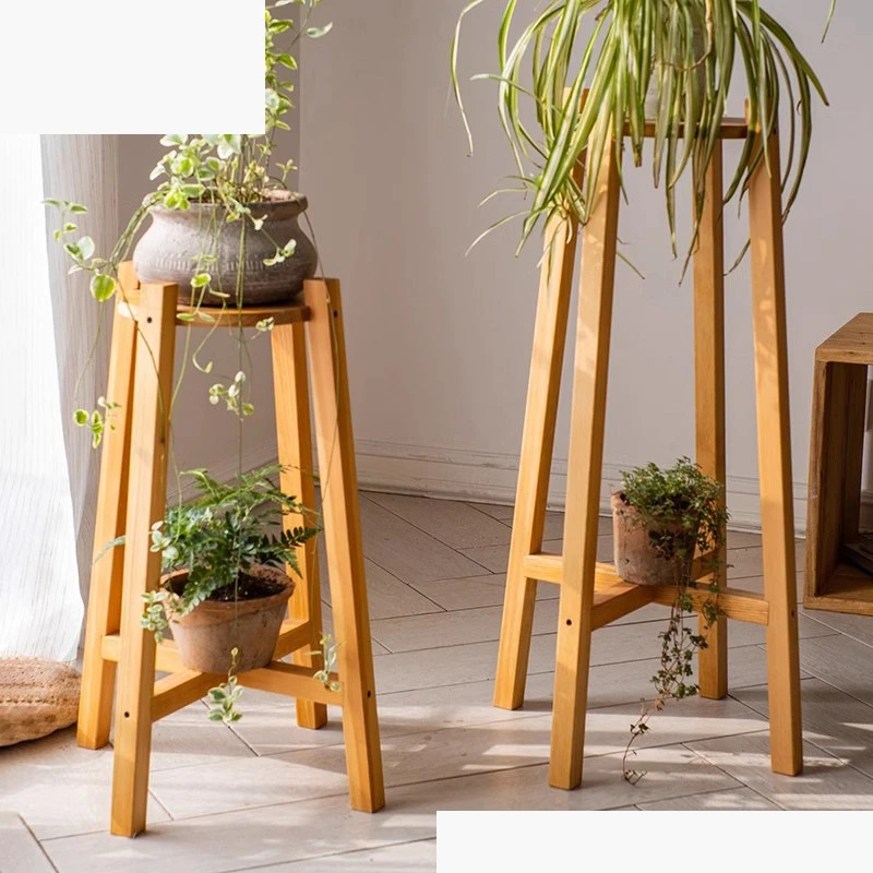 Solid wood plant rack, living room storage rack, balcony succulent pothos pot rack, floor-standing indoor potted plant rack
