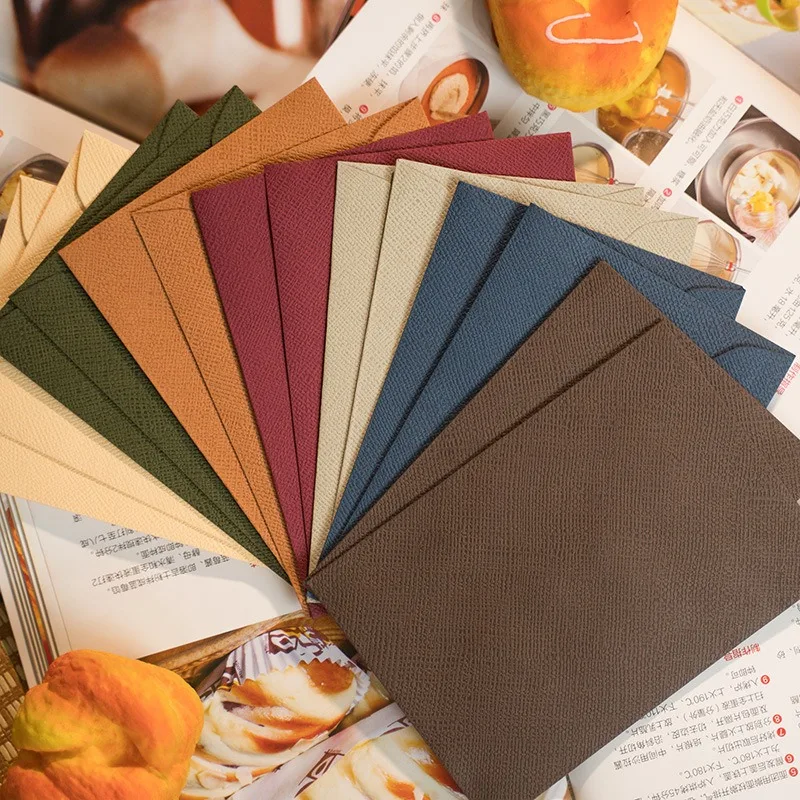 50Pcs Small Paper Envelope Hemp Weave Pattern Envelopes For Letters Thick Packaging Envelope Stationery Supplies 16x11.3cm