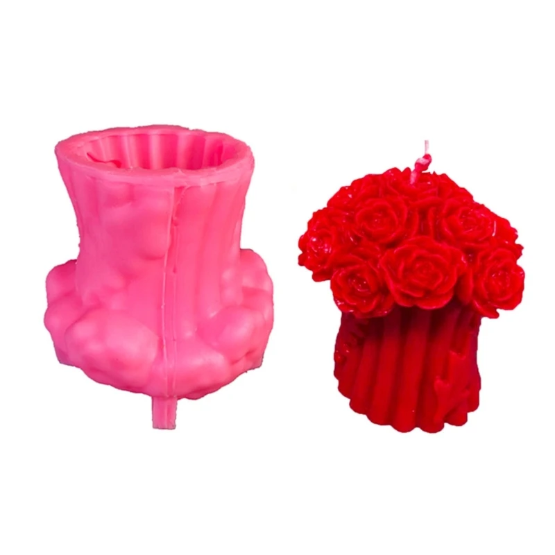 Q0KE Rose Tree Designs Mold Flexible Silicone Mold Candles and Crafts Casting Mould Handmade Accessories