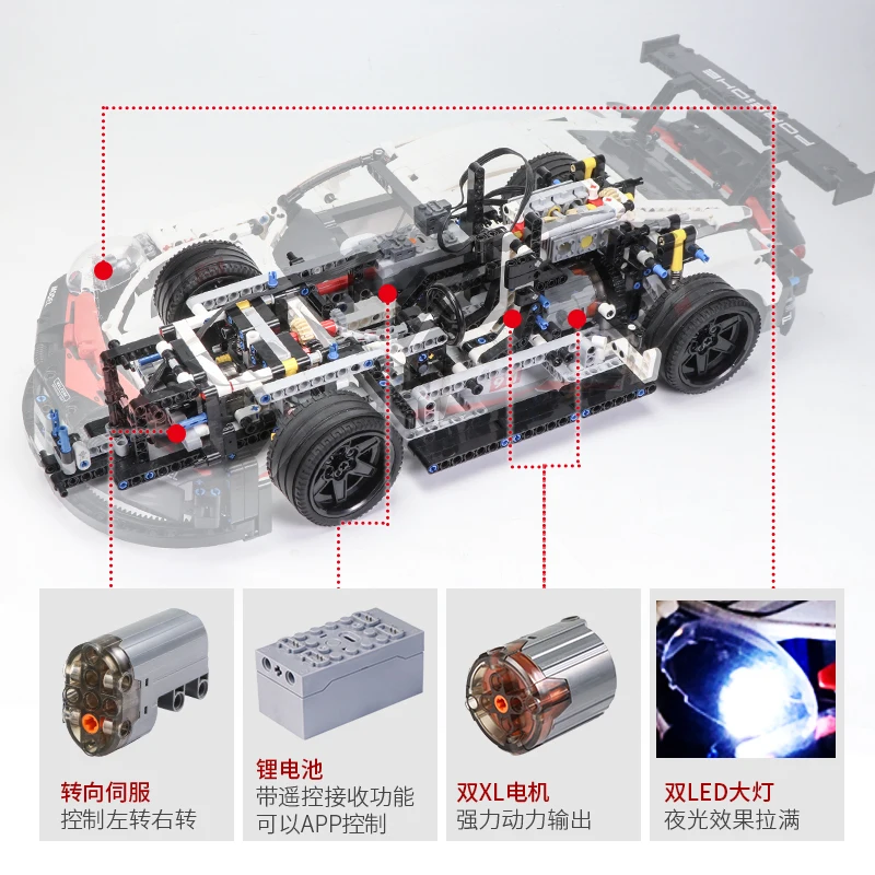 Electronic building block power functions refit accessories scientific creative micro-motor upgrade DIY servo IR RC blocks kids