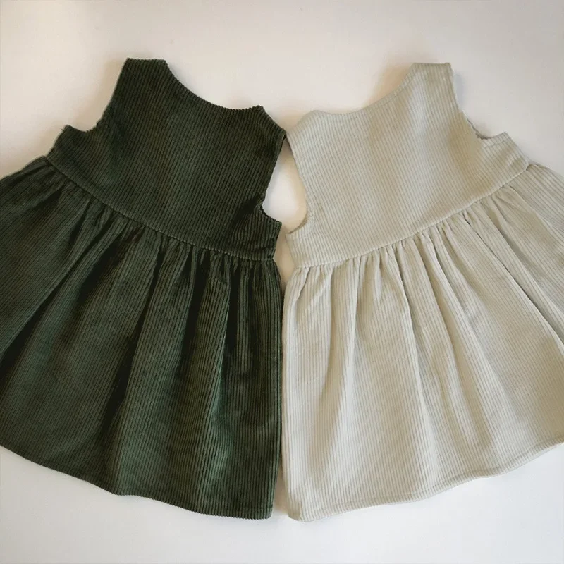 Corduroy Girl Dress Sundress High Quality Girls Sarafan in Spring Fashion Toddler Dress Clothes