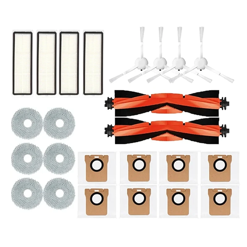 

A15Q-For Xiaomi Robot Vacuum X20+ / X20 Plus Replacement Parts Main Side Brush Hepa Filter Mop Cloth Dust Bag Accessories