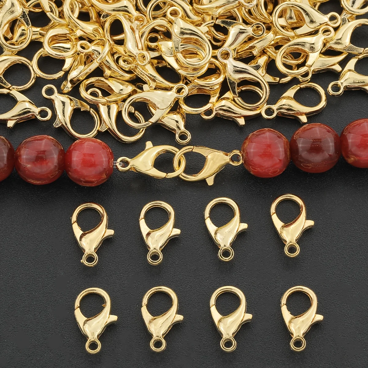 

10pcs 10-15MM Golden Stainless Steel Lobster Clasps Hooks for DIY Necklace Bracelet Fashion Jewelry Making Findings Supplies