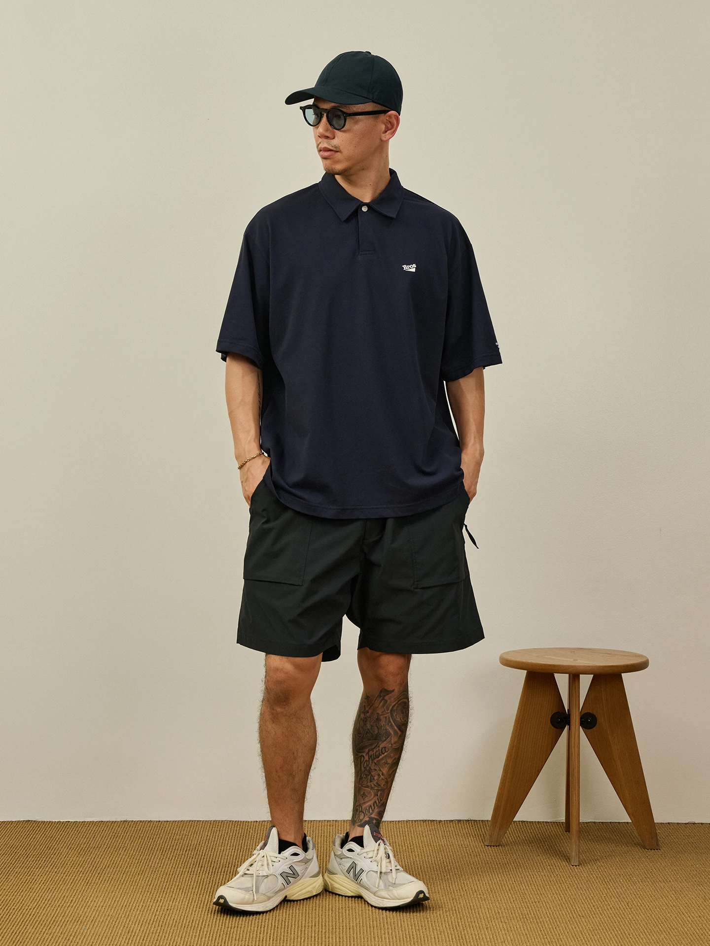 Broshood Coolmax Cool Sensation Loose Fit Short Sleeve  Shirt Pure Color Embroidered Logo Youth Fashion Cotton Blend Fabric