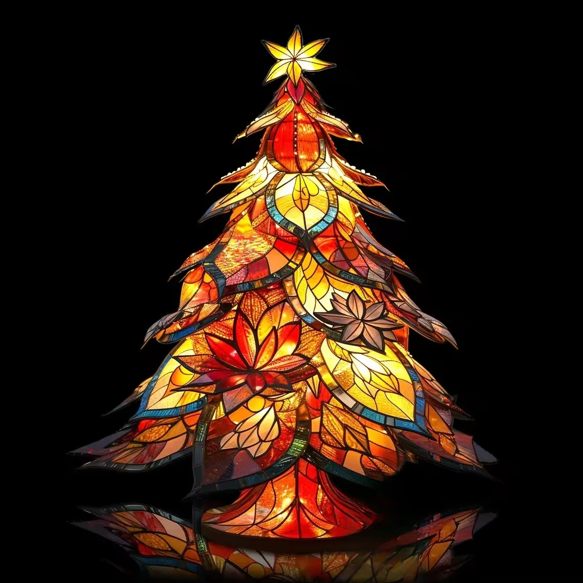 Christmas decoration supplies background Christmas tree lights outdoor Christmas tree decoration