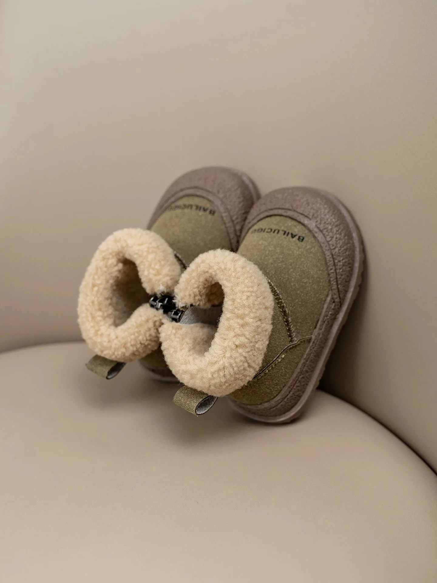 Baby Boys Girls Suede Leather Boots Outdoor Autumn Winter Children Snow Boots Warm Soft Sole Non-slip Toddler Kids Plush Shoes