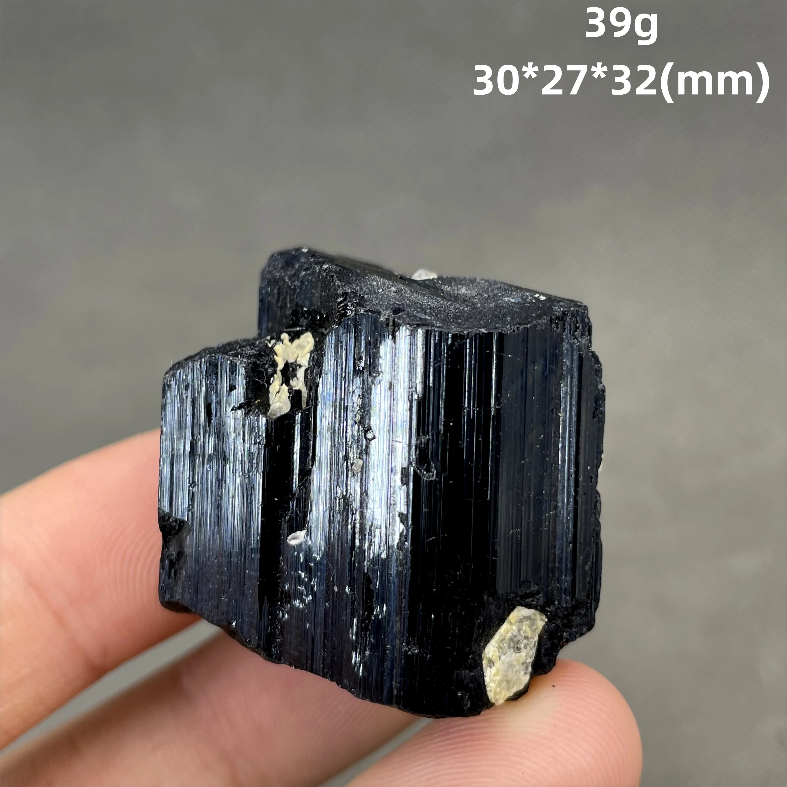 Natural Tanzania Shiny black tourmaline mineral specimens + healing quartz crystals and stones rock gemstone