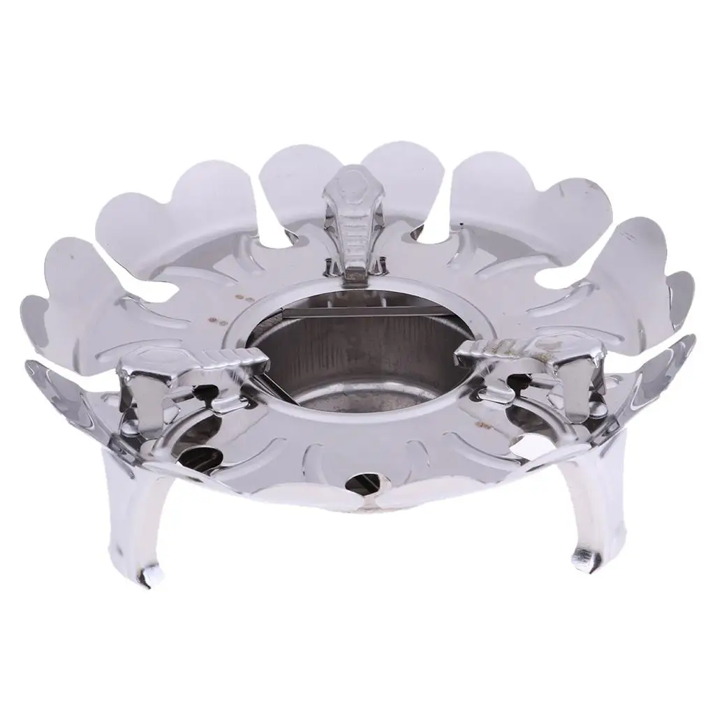 Stainless Steel Camping Cooking Spirit Burner Lotus Shape