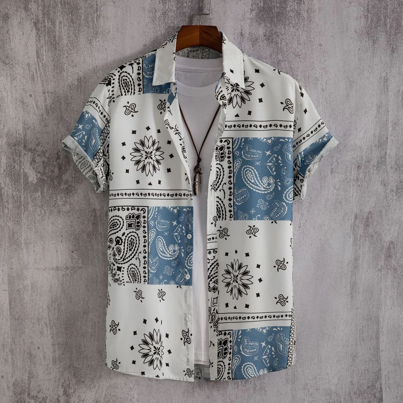 

Men's summer Short Sleeve shirt tuxedo printed shirts floral stylish Shirts men