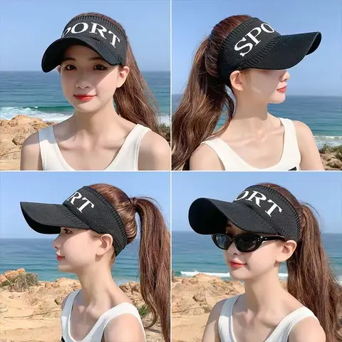 Summer Women's Sun Visor Shopping Cycling UV Protection Baseball Cap Golf Seaside Breathable Tennis Lady Jogging Empty Top Hat