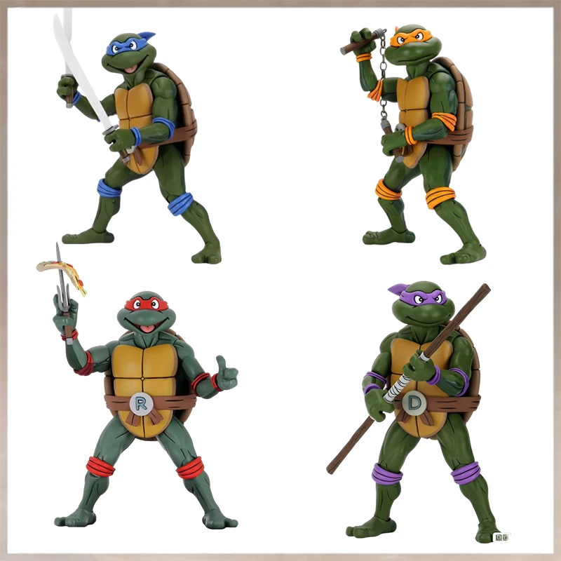 NECA Ninja Turtles Anime Figure TMNT 18-inch Leonardo Da Vinci Action Figure 1/4 Scale Children Toy Decoration Birthday Gift