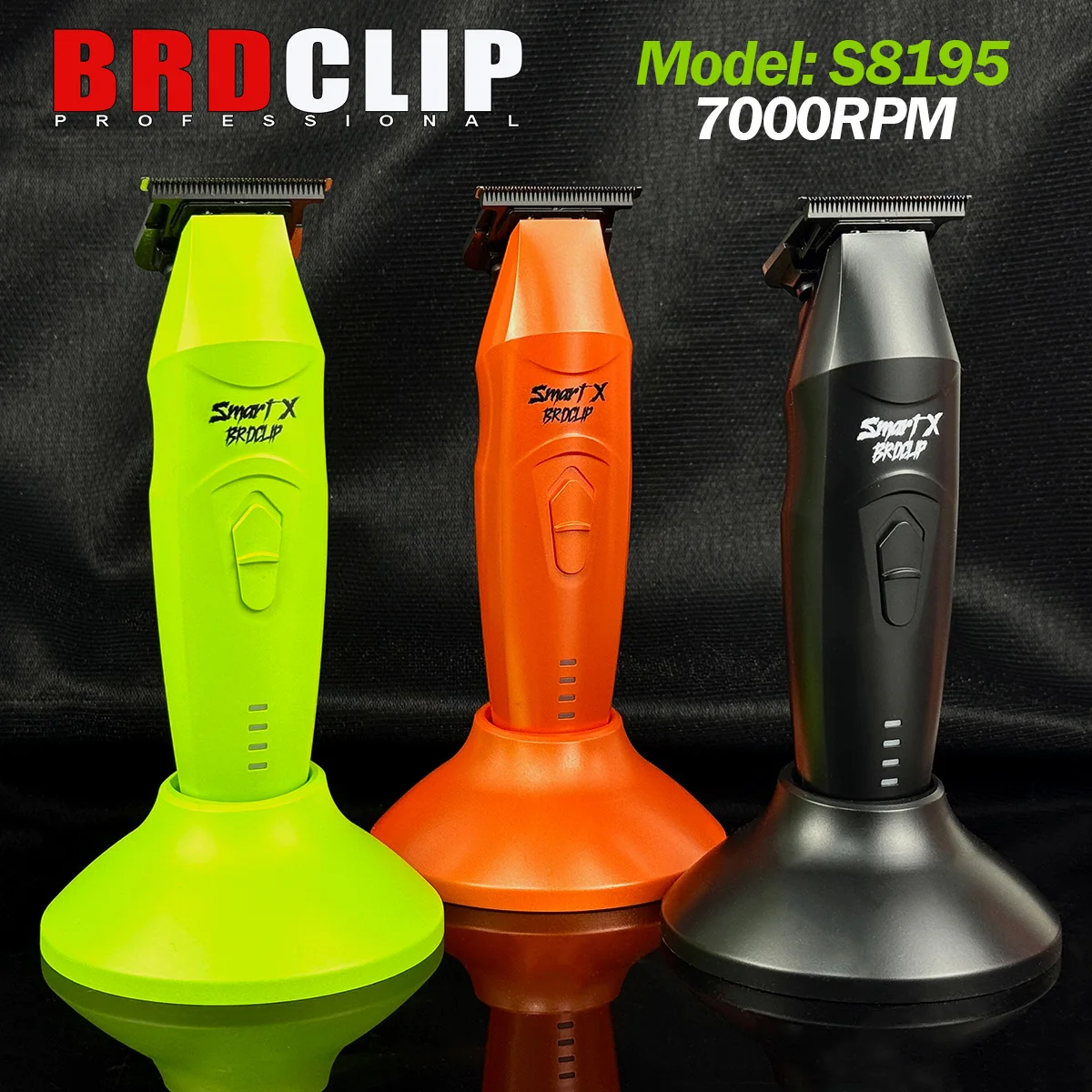 

BRDCLIP S8195 Professional High Power Motor Hair Trimmer DLC Blade With Charging Base Barber Electric Detail Clipper Salon