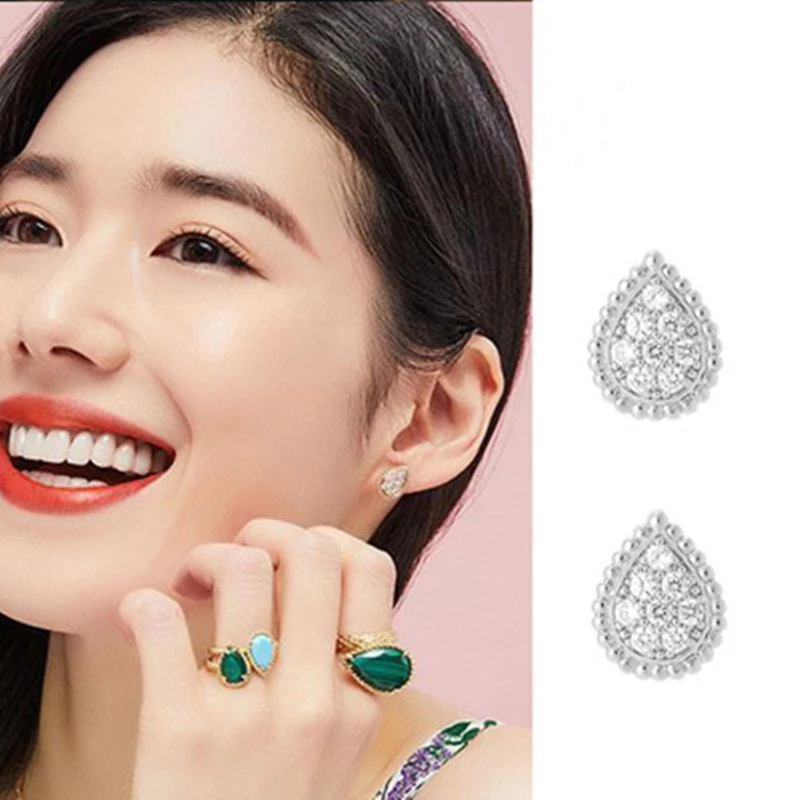 2colors The forever monarch of Korean drama Jin Gaoyin Zheng Taiyi same fashion Earrings piercing for women