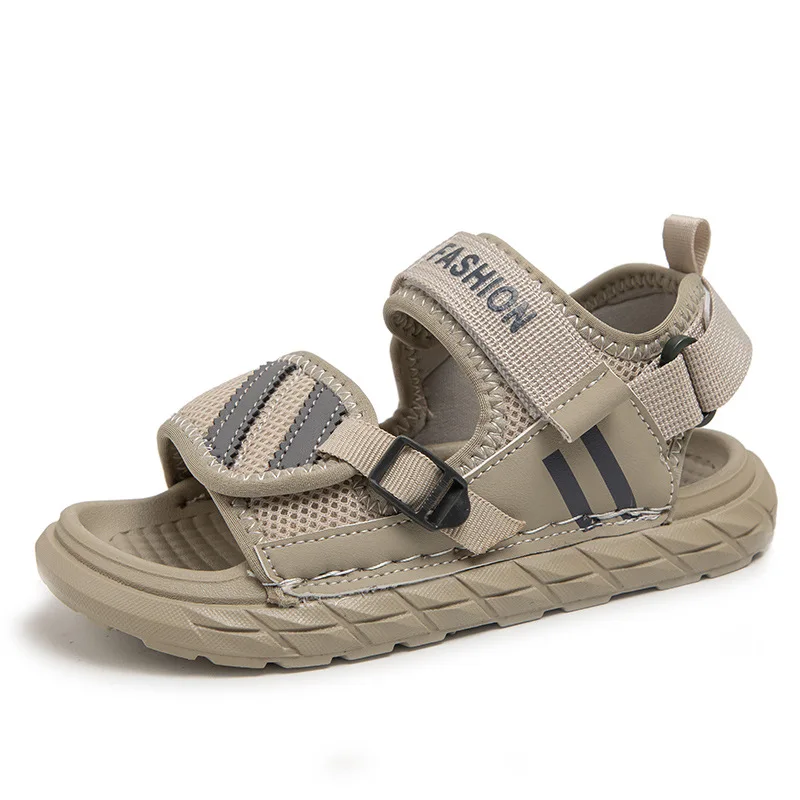 Children Sandals Soft Soles Beach Shoes Handsome Fashion Boy Sandals Students 2024 Summer New Open-toe Soft Soles Kids Sandals