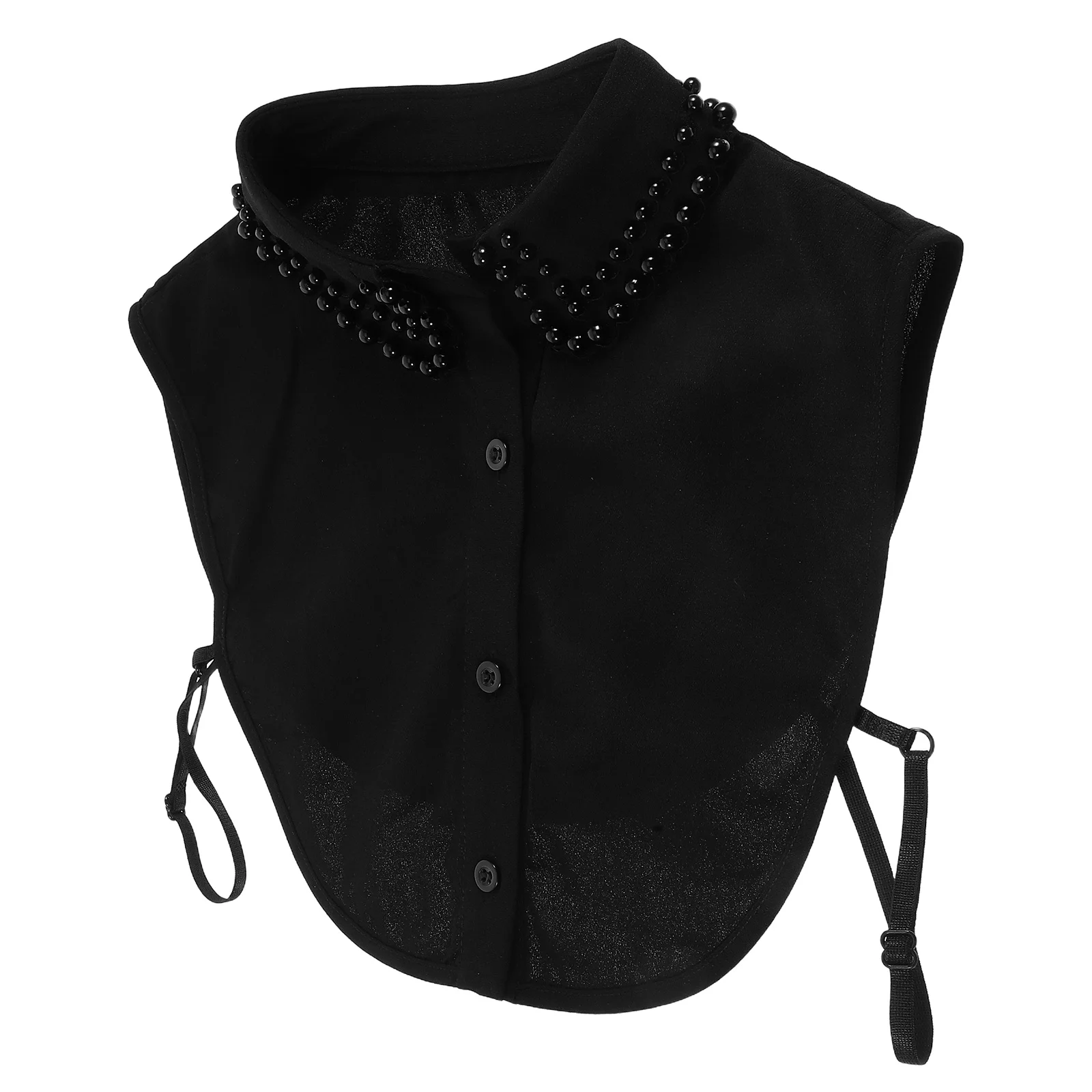 

Women Detachable Faux Collar Imitation Pearls Embellished Elegant Decorative Shirt Collar Under Sweaters Casual Formal Outfits