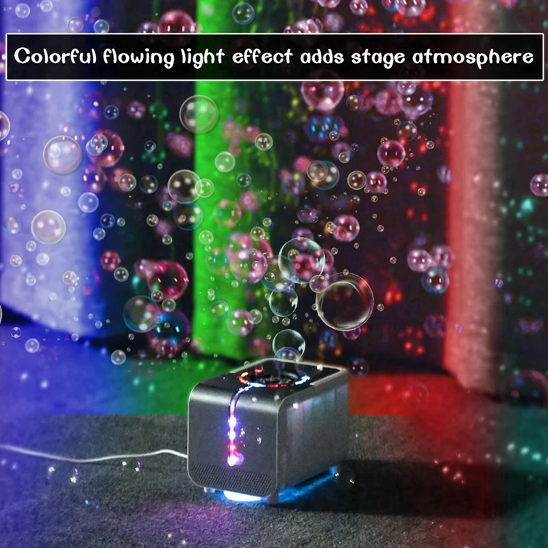 Bubble Blower, Automatic Bubble Blower With LED Lights,Bubble Maker For Indoor Outdoor Birthday Party