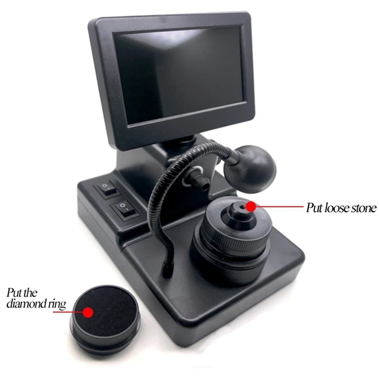 High Definition Diamond Waist Size Detect Microscope 50X-1000X 4.3 Inch Screen Detection Magnifier Viewing Diamond