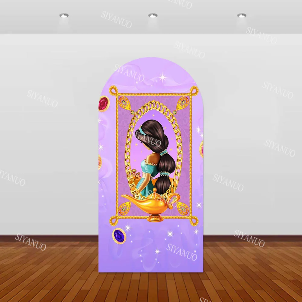 Princess Jasmine Aladdin Backdrop Baby Shower Kids Birthday Decoration Photo Arch Cover Photo Background Photography Backdrop - view 3