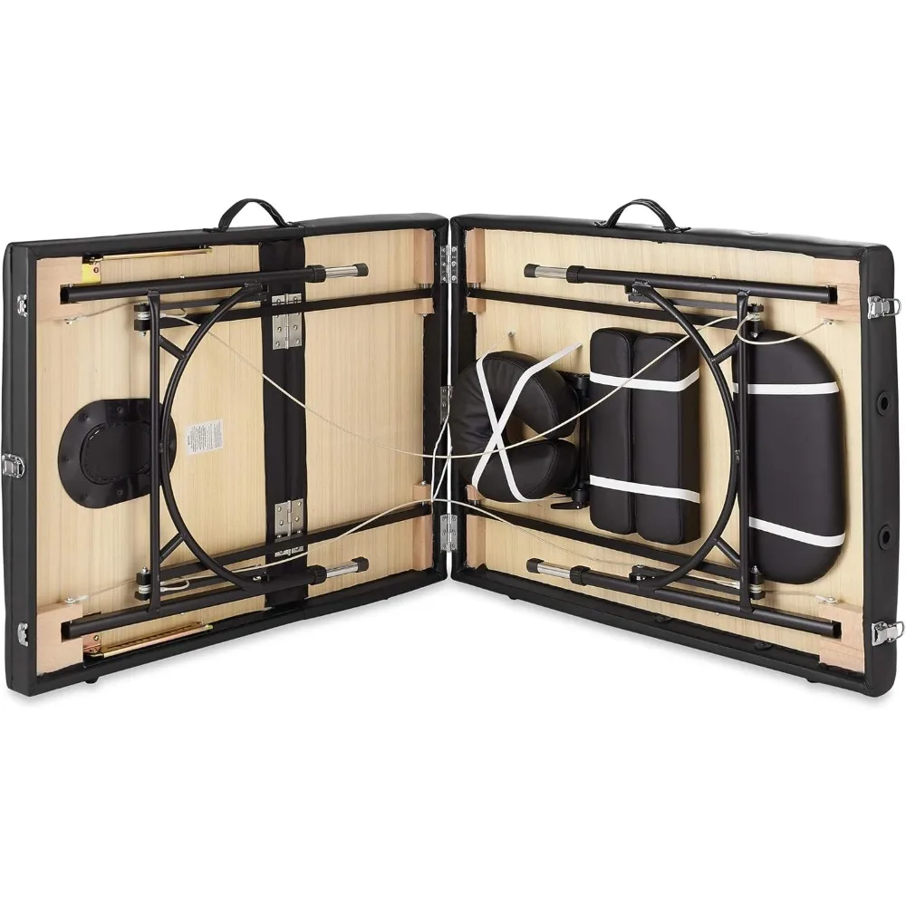 طاولة تدليك احترافية خفيفة الوزن ثلاثية الطي مع أرجل من الألومنيوم - تتضمن مسند الرأس ومهد الوجه ومسند الذراع #3