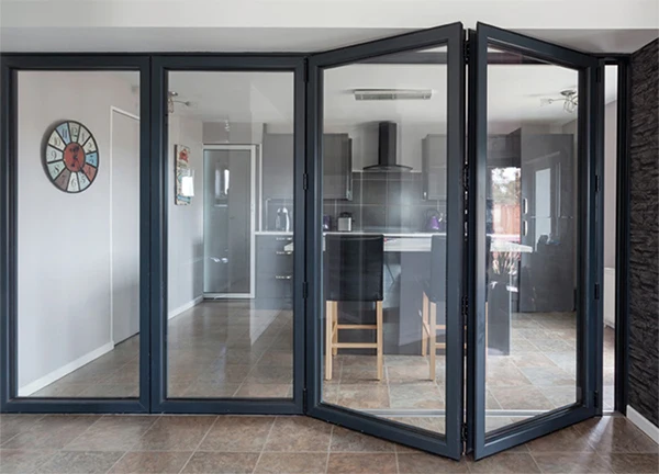 Hot Sale NFRC Certificate Thermal Break Aluminium Bi-Fold Door Double Glass Accordion Door Energy Efficient Patio Folding Doors