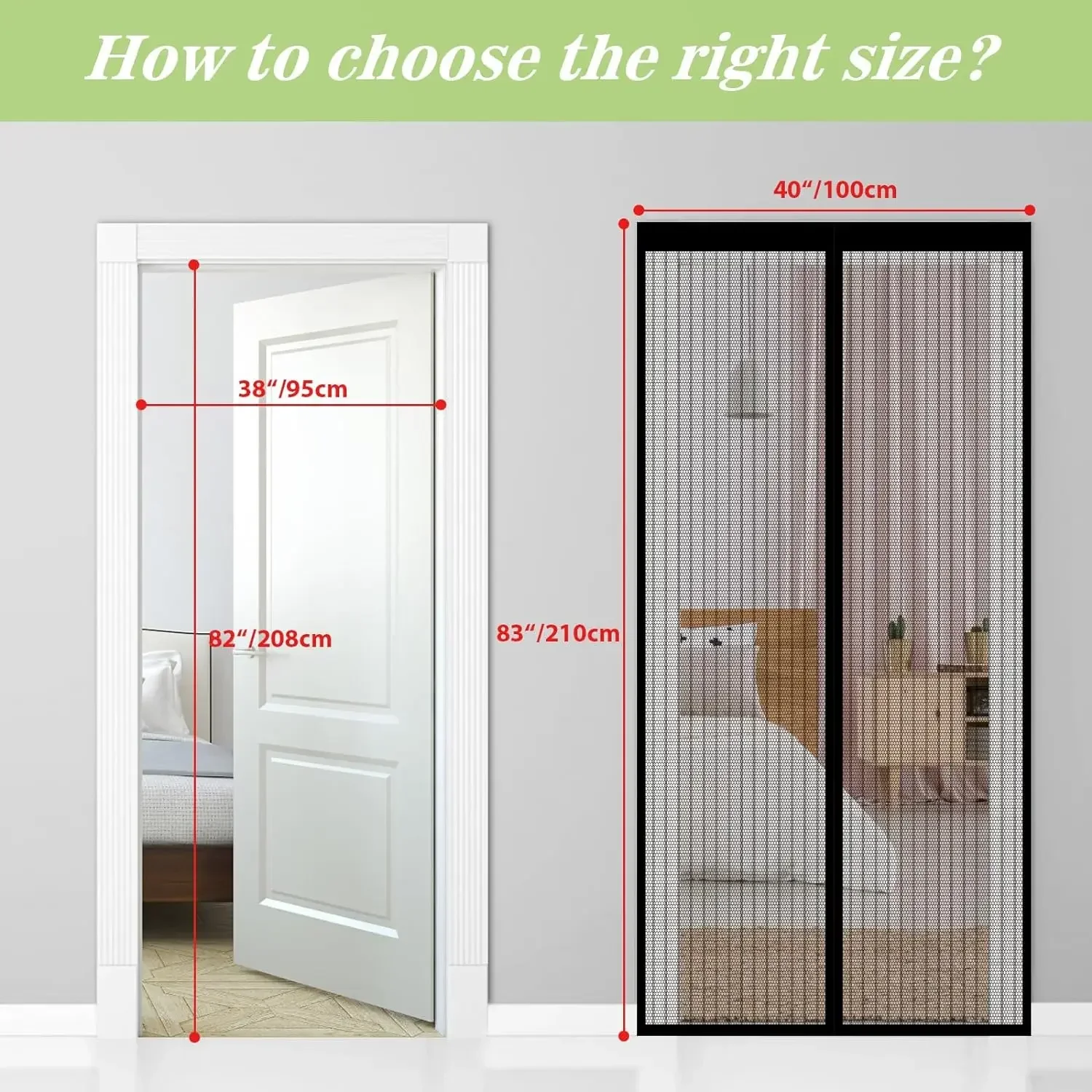 Heavy Duty Magnetic Screen Door Mesh Curtain Mosquito Net Bug Hands Free Partition Mute Striped Door Curtain Bedroom Ventilation