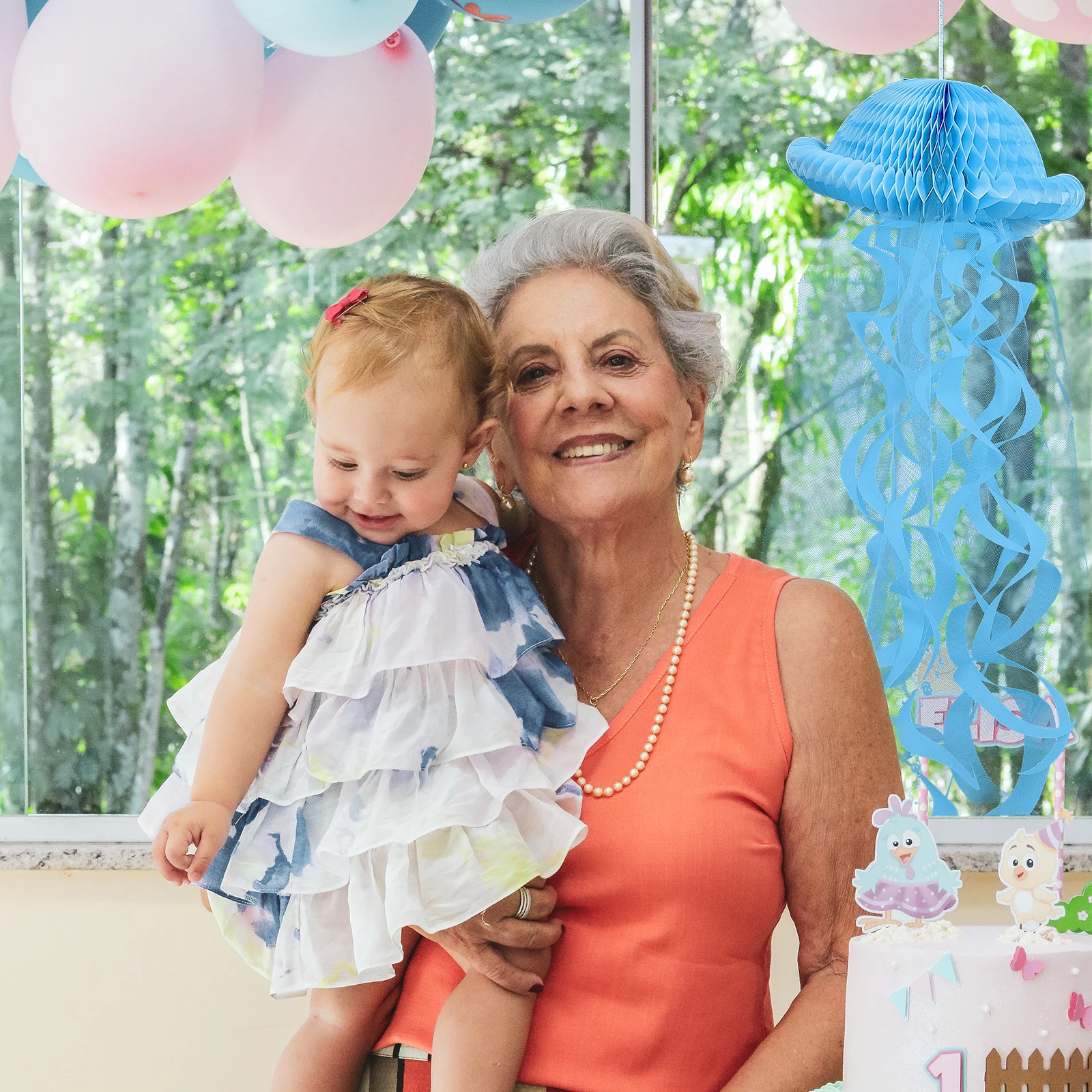 

2 Pcs Honeycomb Paper Lantern Lanterns Birthday Party Decor Colorful Adornment Scene Jellyfish Hanging Prop