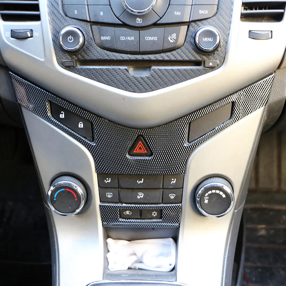 Wykończenie panelu konsoli środkowej samochodu dla Chevrolet Chevy Cruze 2009 - 2014 naklejka dekoracyjna pokrywa stylizacja akcesoria wewnętrzne