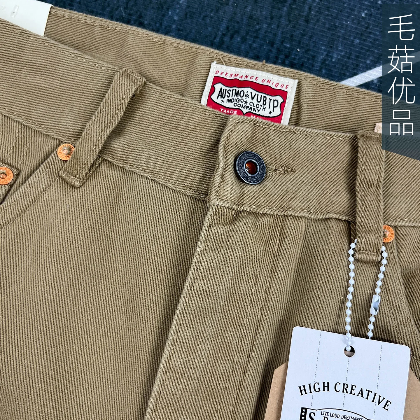 سراويل كاجوال قطنية ثقيلة الوزن للرجال سراويل عمل سميكة مستقيمة أمريكية عتيقة لخريف/شتاء #3