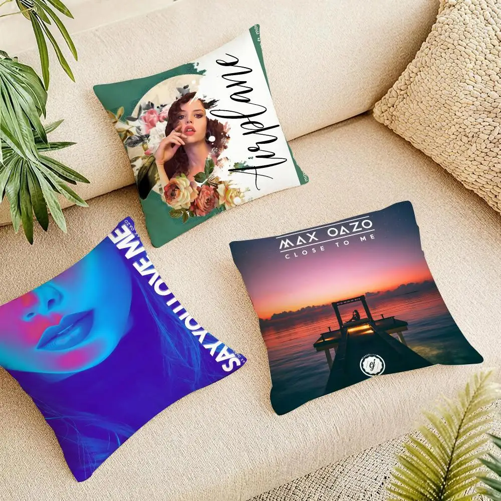 Pop DJ Max Oazo Cushion Cover Short Plush Pillowcase, Washable Wrinkle Resistant Cover for Bedroom Gift