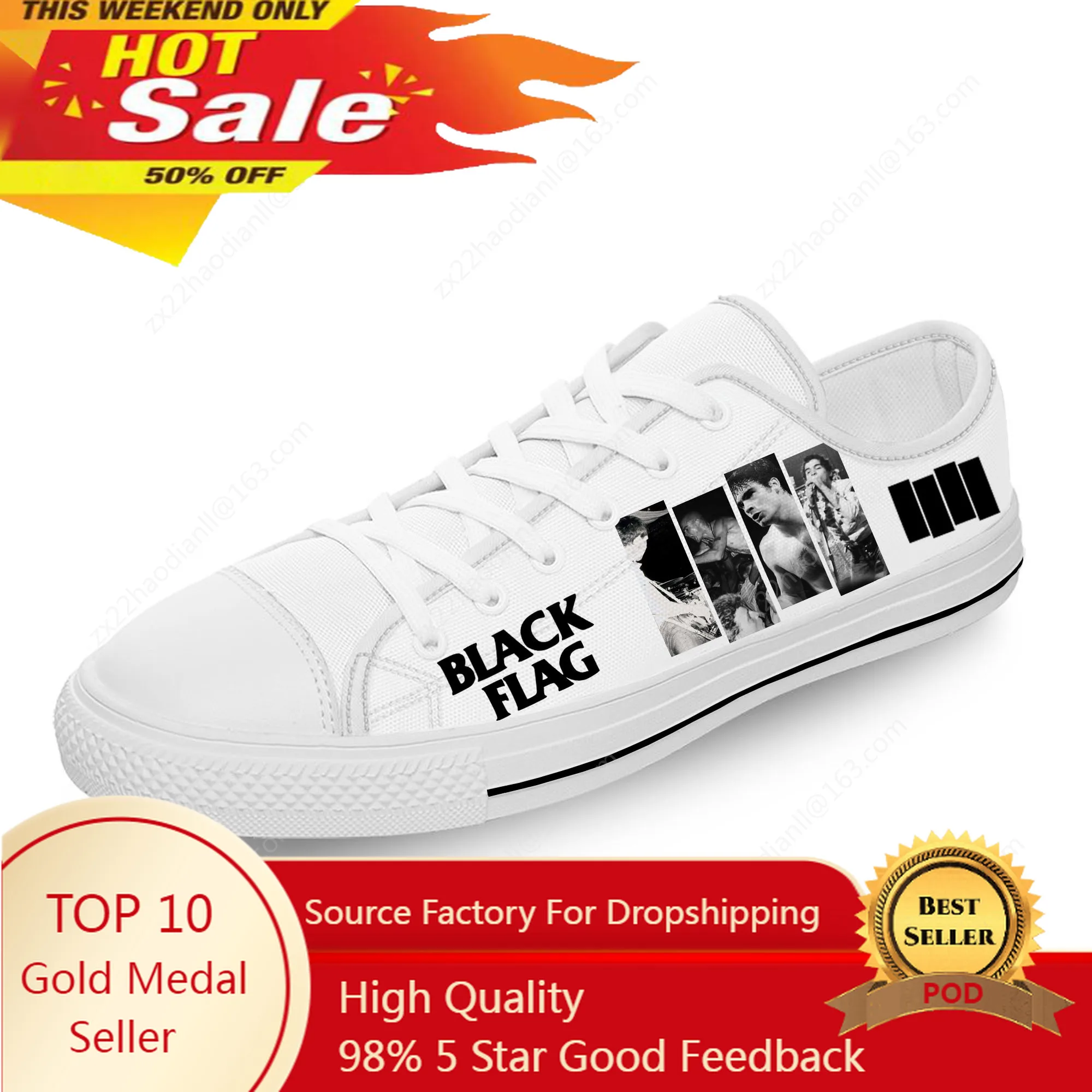 

BLACK FLAG Rock Band Low Top Sneakers Mens Womens Teenager Casual Shoes Canvas Running Shoes 3D Print Designer Lightweight shoe