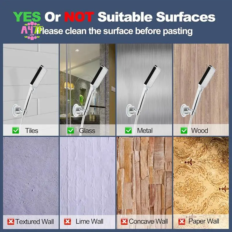 

A47F-60 градусов наклона с крылатой натяжной гайкой, прочный клей, водонепроницаемый ручной держатель для душа, держатель насадки для душа для душа