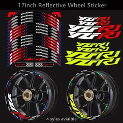 17 inch Reflective Motorcycle Wheel Sticker Hub Decal Rim Stripe Tape for YAMAHA YZF-R1 YZFR1 YZF R1