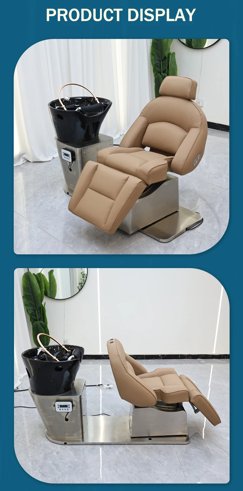 Premium-Ledersessel für Friseursalons, Shampoo-Liege, Liegesessel mit Waschbecken, professionelle Schönheits- und Spa-Ausstattung, langlebig und komfortabel – Detail 9