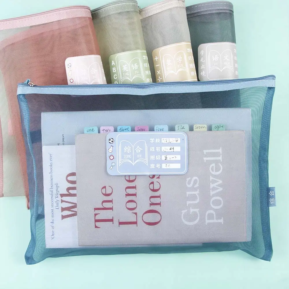 Office Supplies Stationery Organizer Pouch Paper File Pocket Storage Handbag Document Bag Zipper File Pocket A4 File Folder Bag