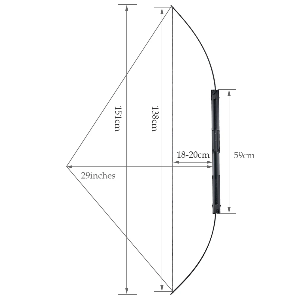 Toparchery Foldable Straight Bow 40 50 60lbs Archery Bow Outdoor Portable Hunting Bow