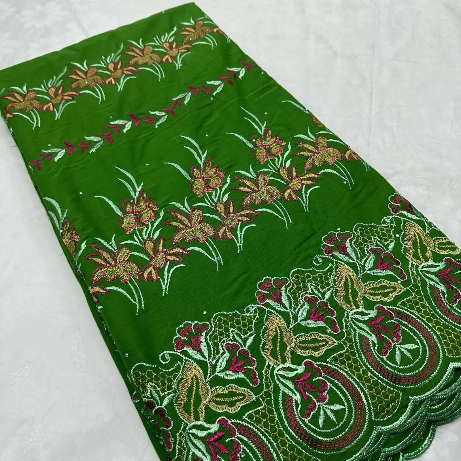 

Hot Sale Latest African Nigerian France layfaya Swiss Lace Fabric With Stones 2025 High End for Bride Wedding Party Sew Dresses