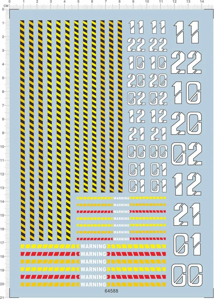 Platform Launch Pad Support Warning Caution Stripes Water Slide Decal for Gundam GDM Model Kit 64588B/64588