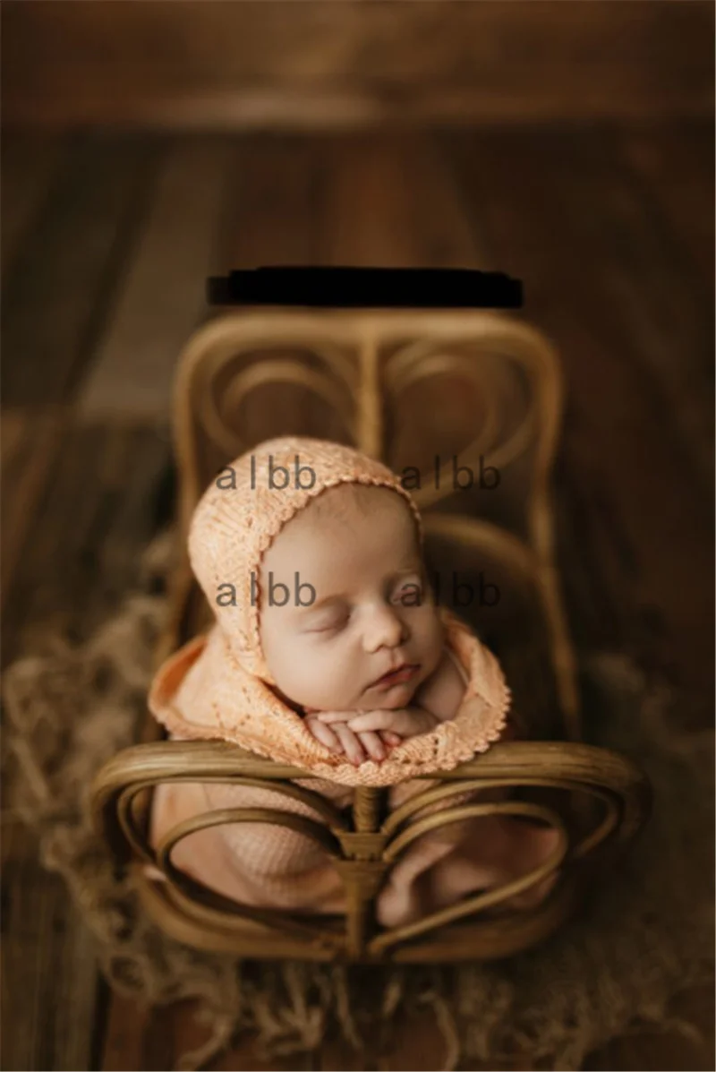 Newborn Photography Props Handmade Vintage Bamboo Chair baby bed girl Boy Photography Props Newborn Photo Posing Props Baby Crib