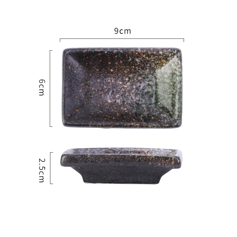 NONE 4Pcs Keramik Rechteck Kleine Sauce Gericht Japanischen Stil Aroma Sushi Senf Platte Sojasauce Kirschblüte Pfeffer Tablett Hause 8