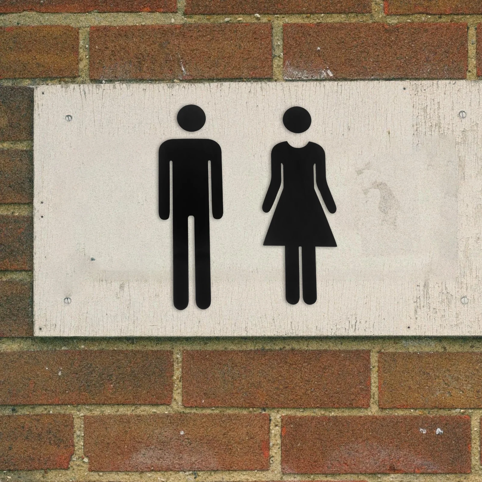

2pcs Acrylic Toilet Sign Washroom Directional Marker Self-Adhesive Bathroom Sign Decorative Restroom Identification Plate For