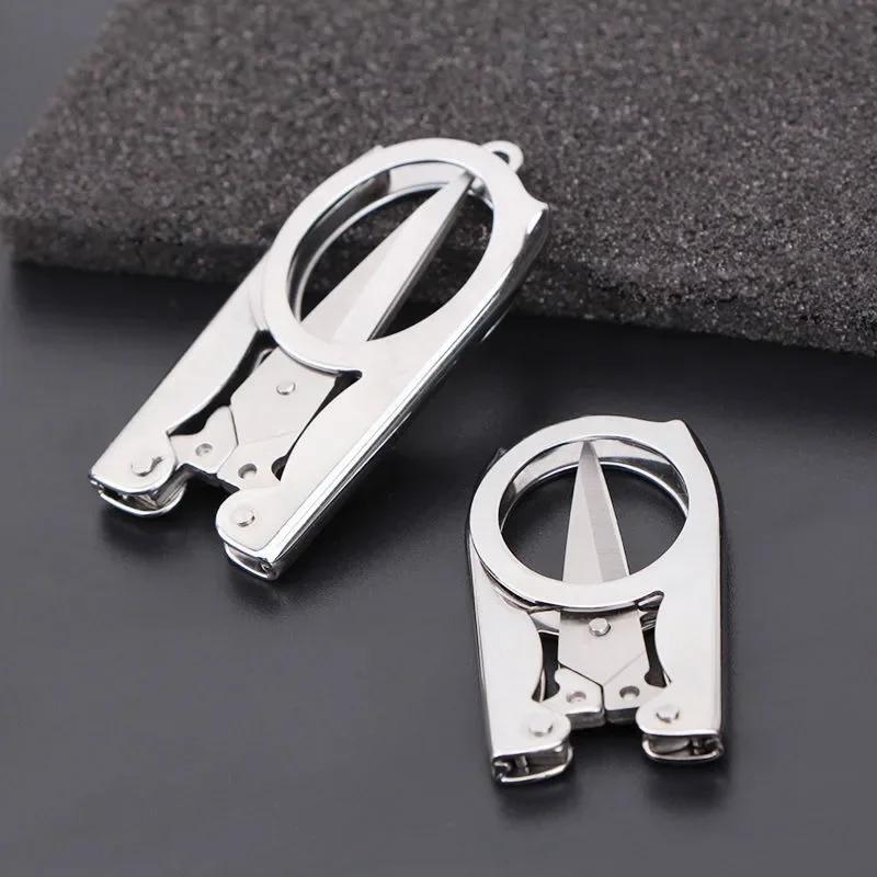 Folding Pocket Scissors Multifunctional Stainless Steel Folding Small Scissors Household Mini Thread Cutting Nail Tools Stainles