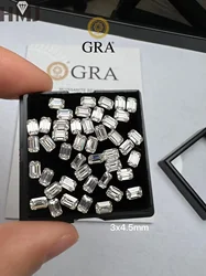Loose Moissanite Diamond D Color VVS1 Clarity Emerald Step Cut for Rings Necklace Jewelry Making with GRA Certificate