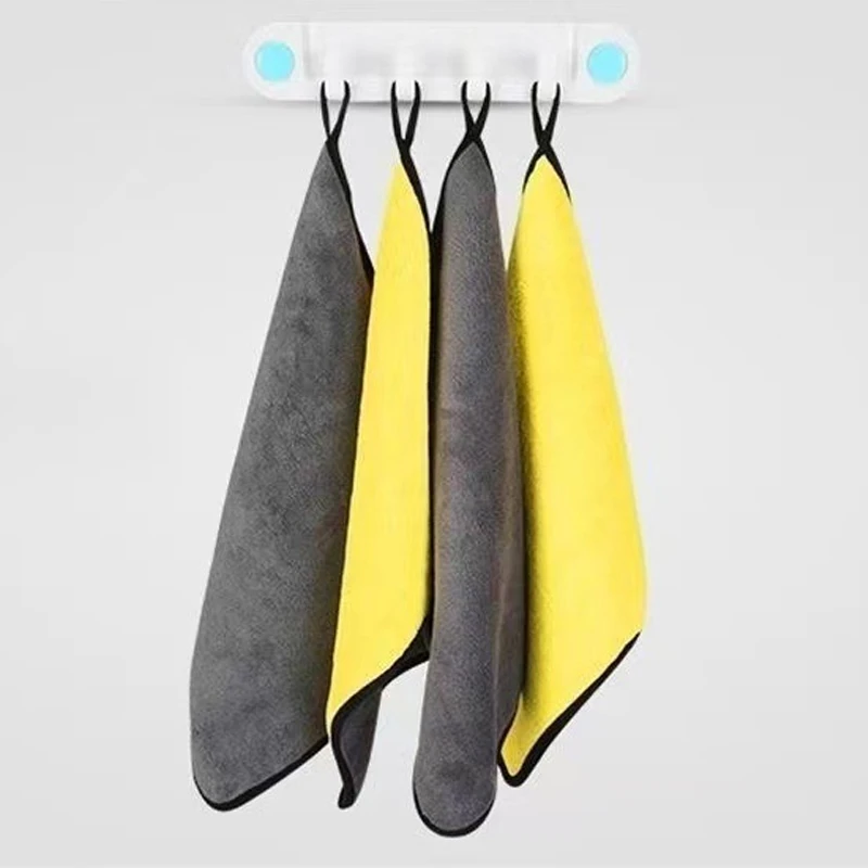 2/6Pcs Microfiber Cleaning Towels Double-color Car Wash Towel Thicken Super Absorbent Towel Automobile Cleaning Cloth Supplies
