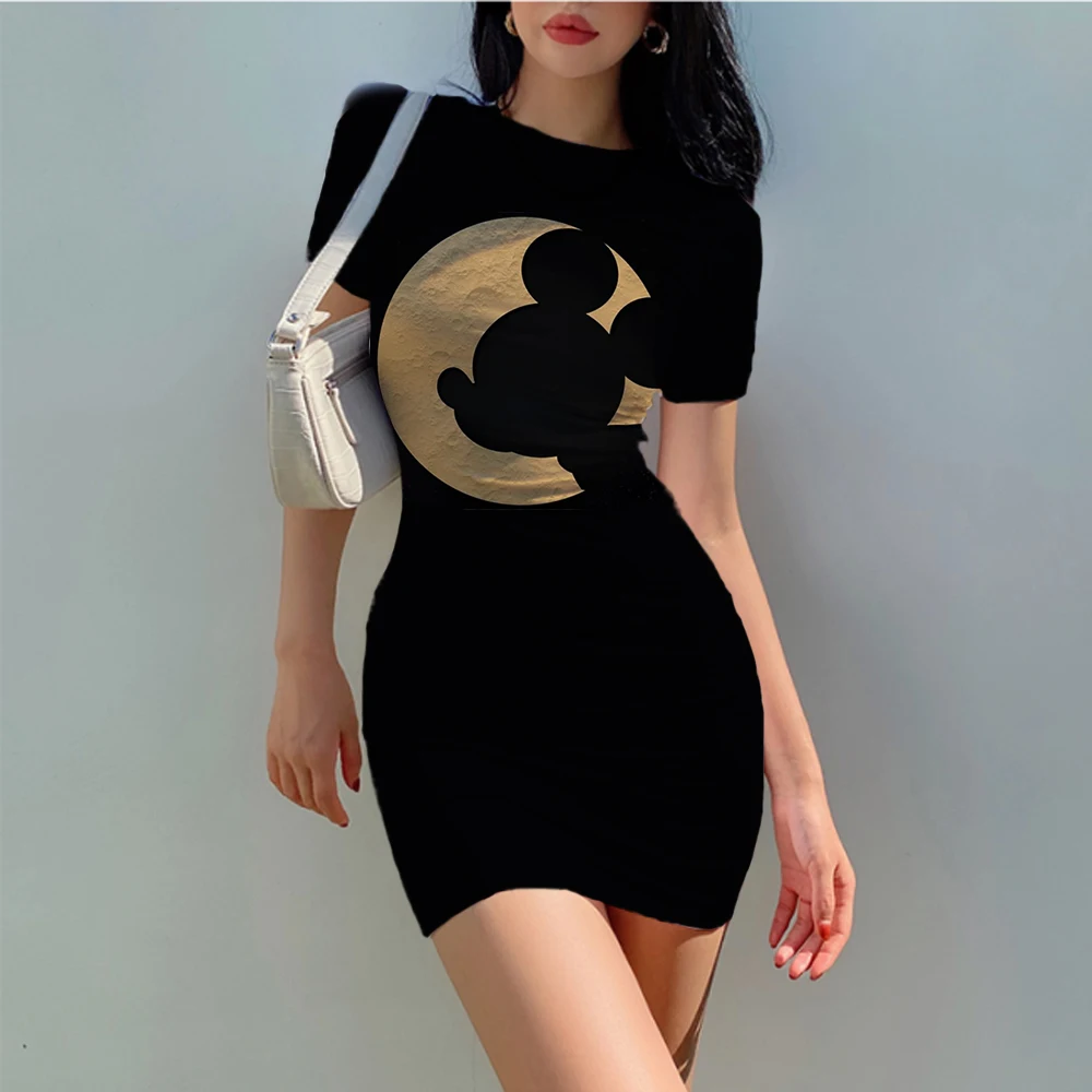 Summer Evening Dress Dress Disney Minnie Mickey Mouse Girls Casual Dress Party Kid/Adult Parent-Child Dress Beach Party Style