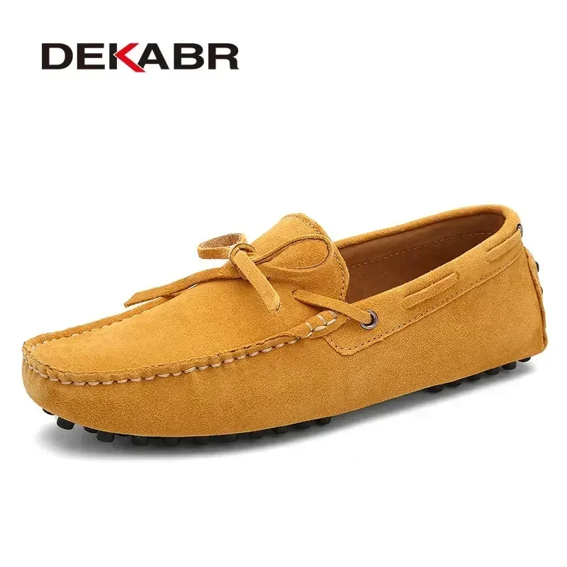 DEKABR Brand Big Size Cow Suede Leather Men Flats New Men Casual Shoes High Quality Men Loafers Moccasin Driving Shoes