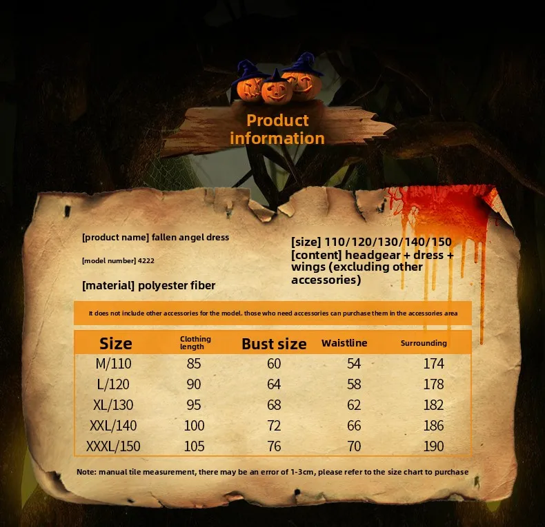 أزياء الهالوين للأطفال أزياء الملاك شيطان مصاص الدماء التأثيرية قزم الظلام للأطفال فساتين النساء أزياء المهرجانات