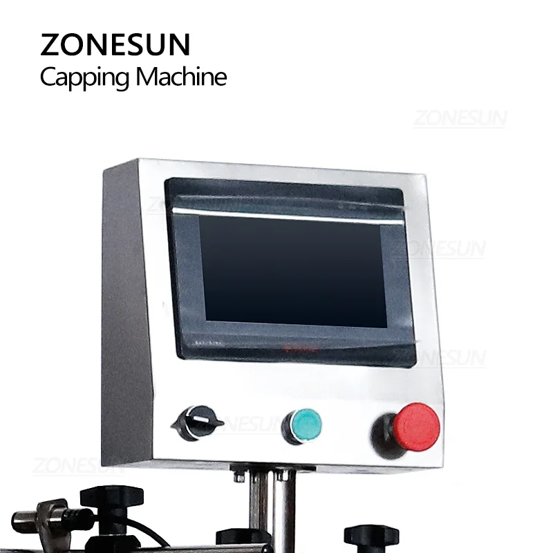 ZONESUN ZS-XG440D Full Automatic Twist Off Cap Round Jam Bottle Glass Jar Screw Capping Machine Cap Tightener